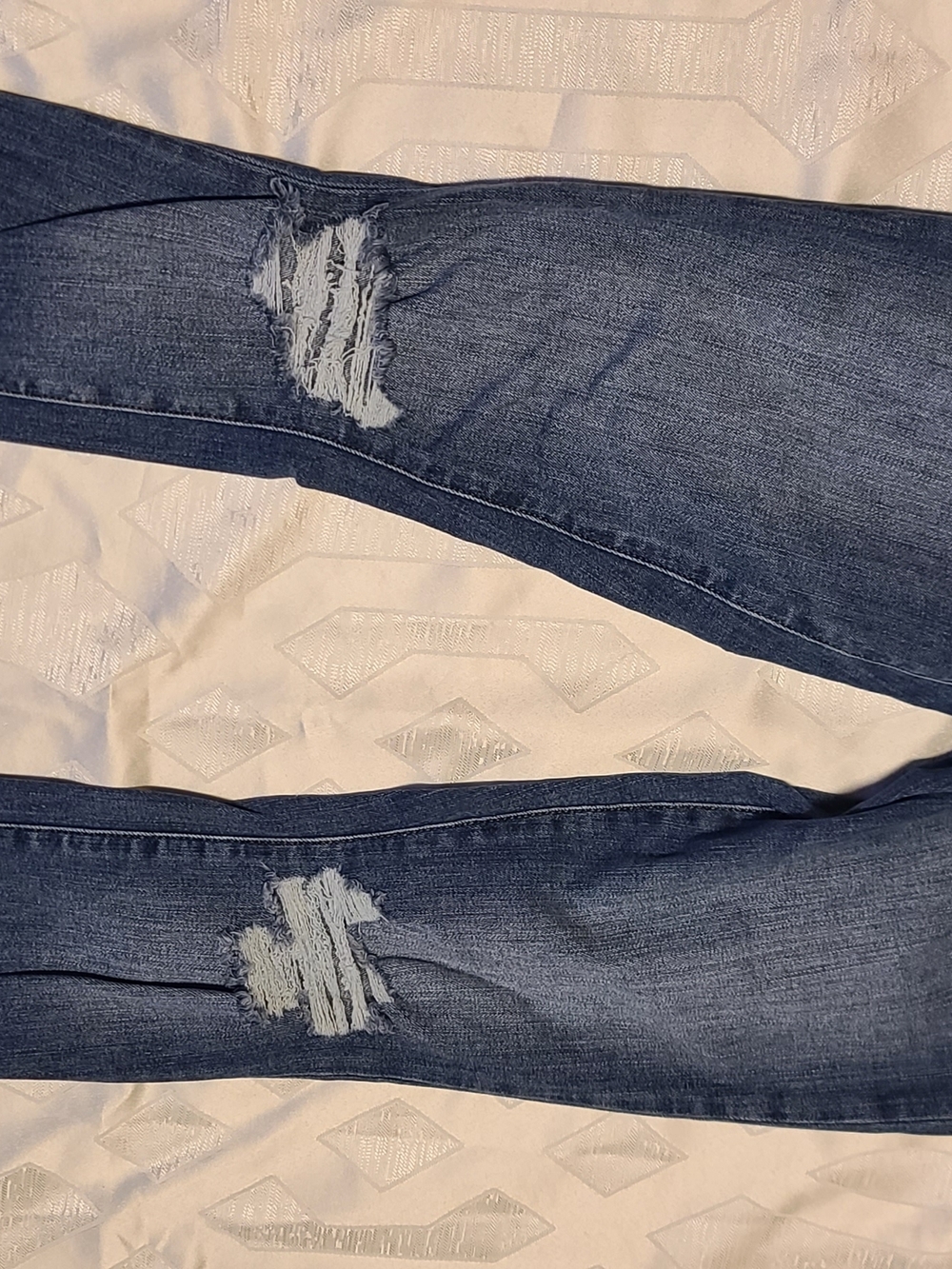 Good American  Women's Ripped Skinny Jeans - Dark Blue Wash